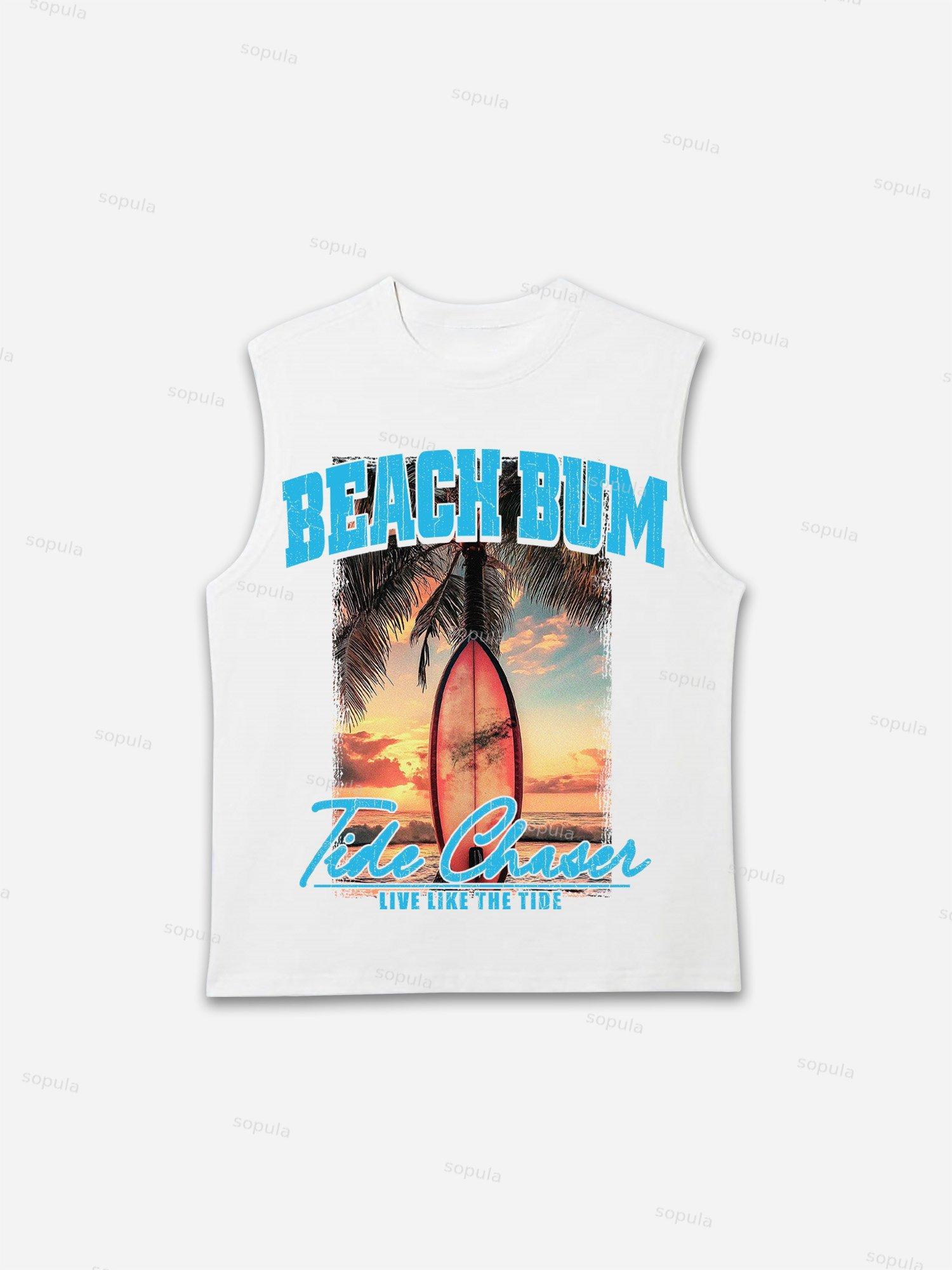 Tide Tracker Summer Surf Graphic Tank Top Product Image