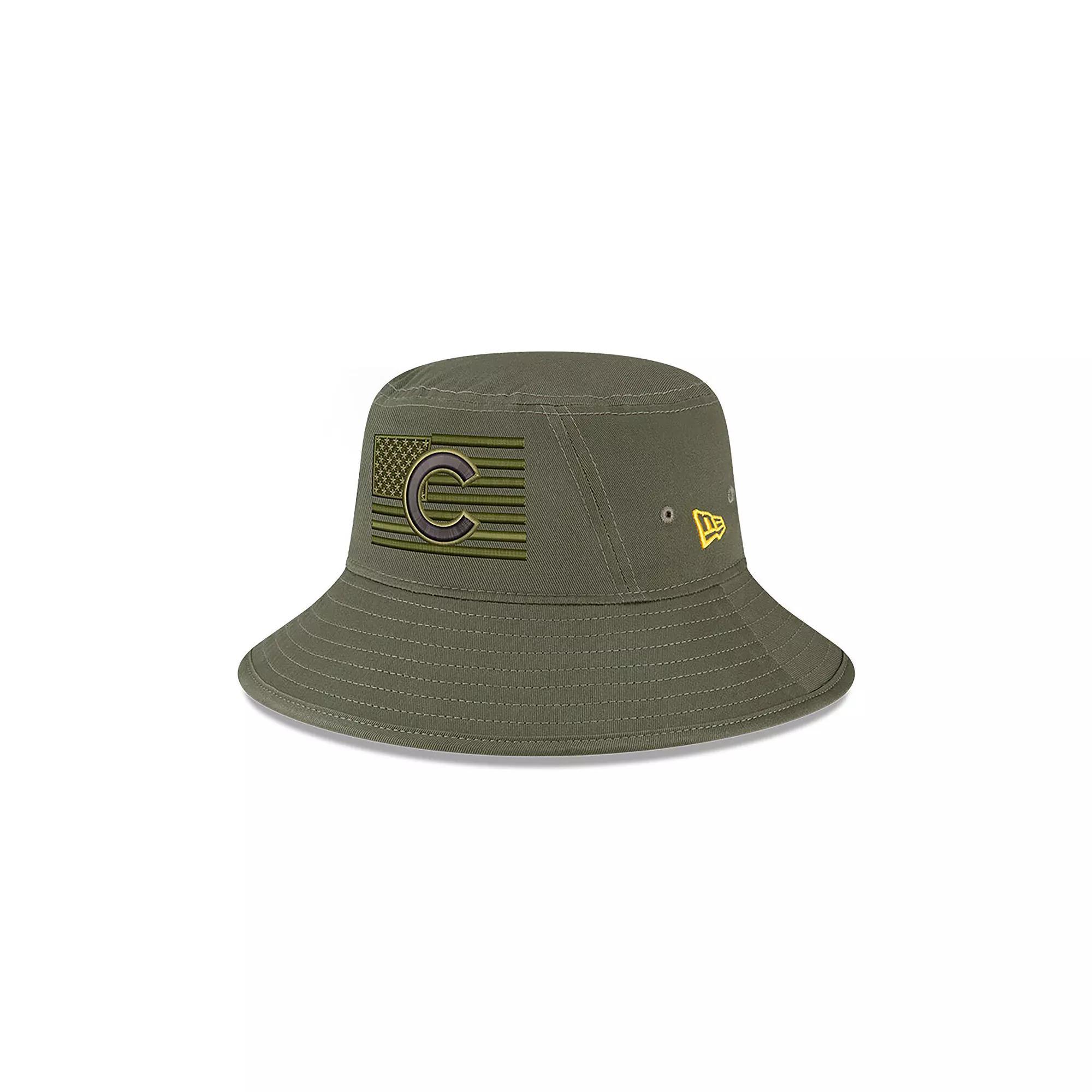 Men's New Era  Green Chicago Cubs 2023 Armed Forces Day Bucket Hat, Size: Small/Medium Product Image