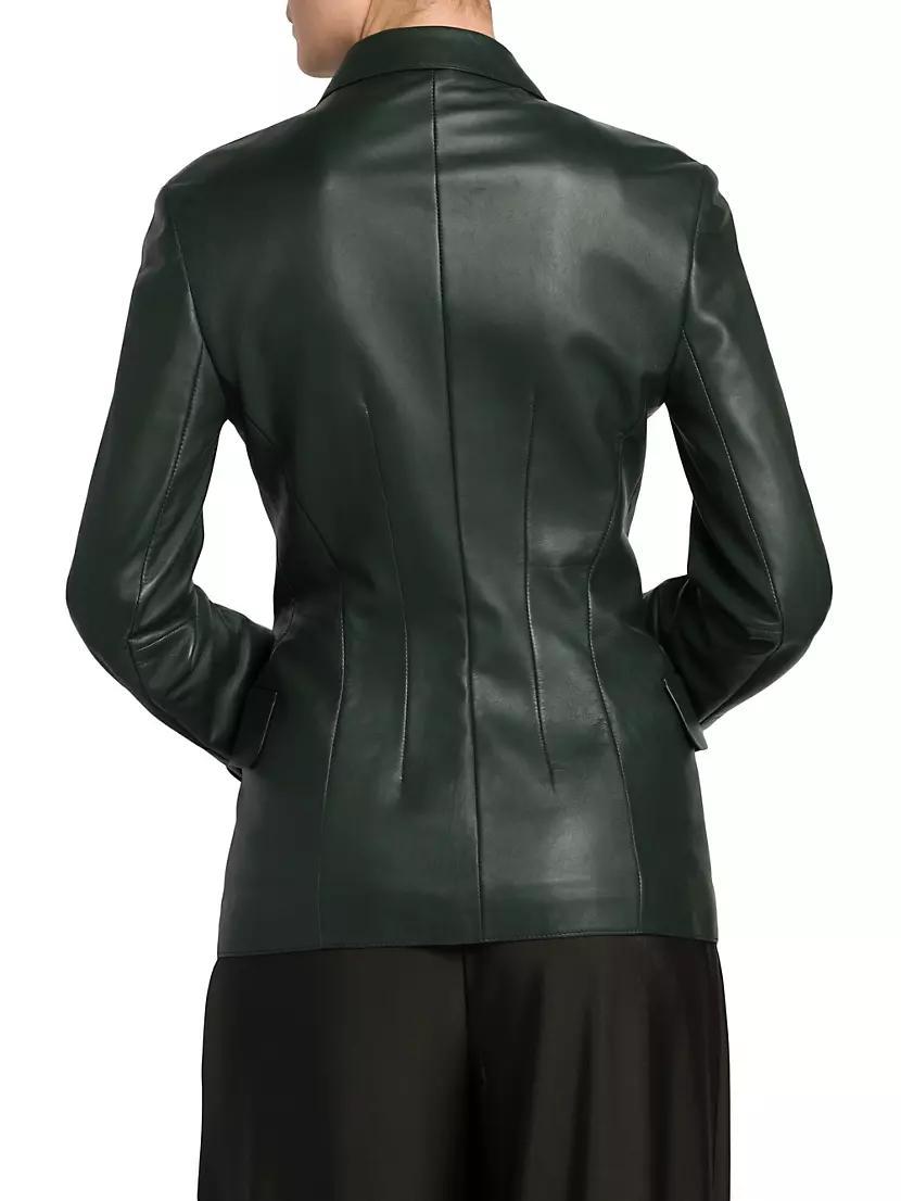 Leather Double-Breasted Blazer Product Image
