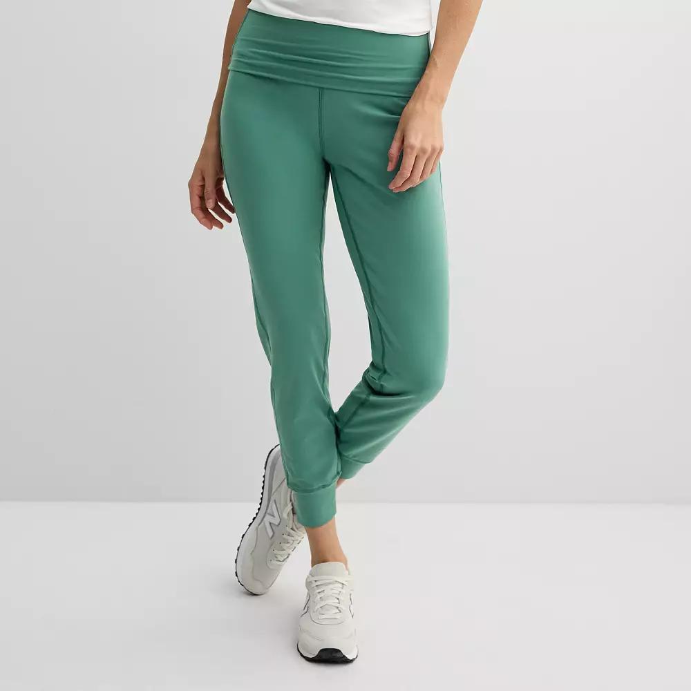 Women's Tek Gear® Essential Soft Fold Over Jogger Pants, Size: XS, Birk Brown Product Image