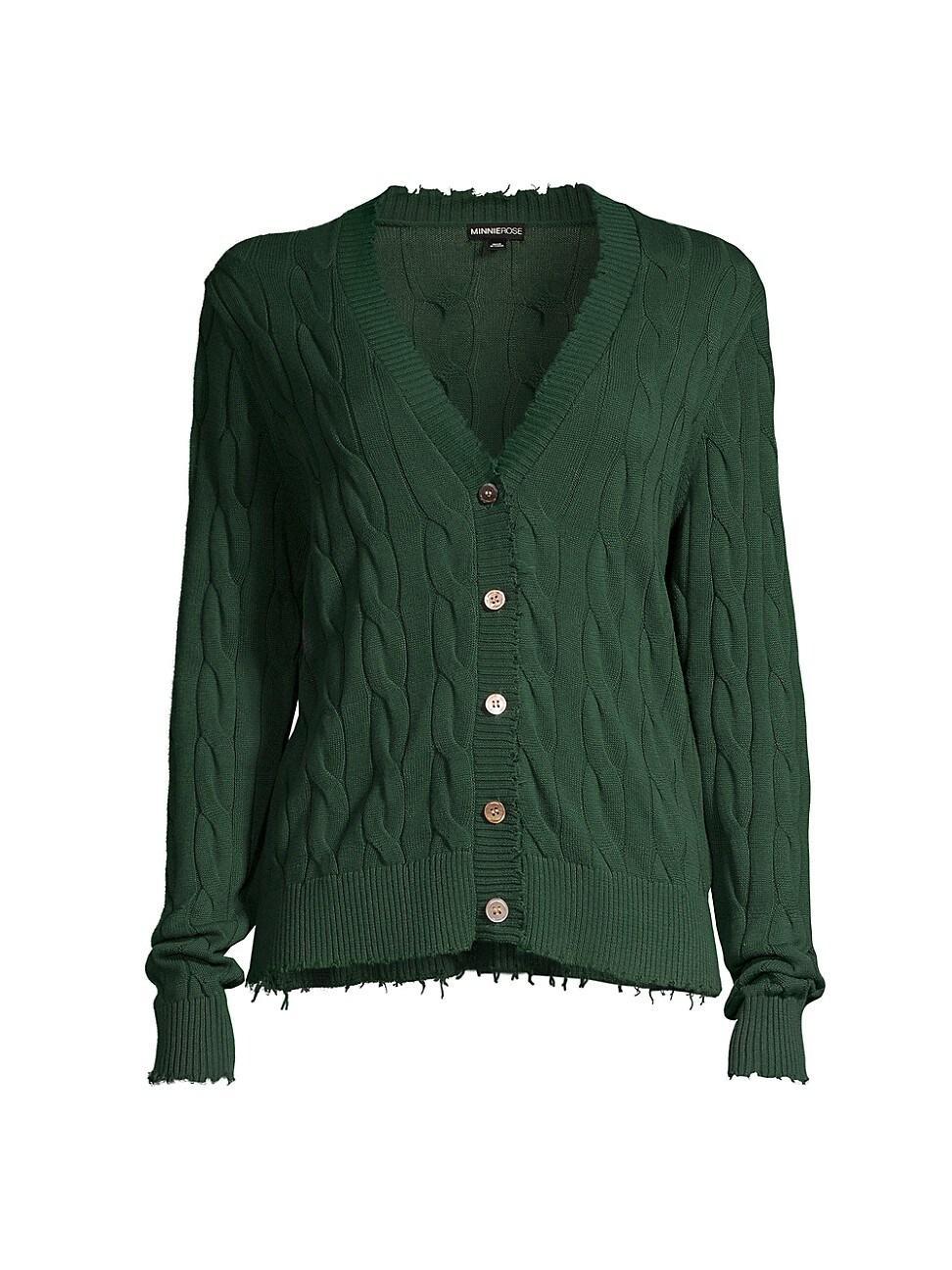 Womens Cable-Knit Cardigan Product Image