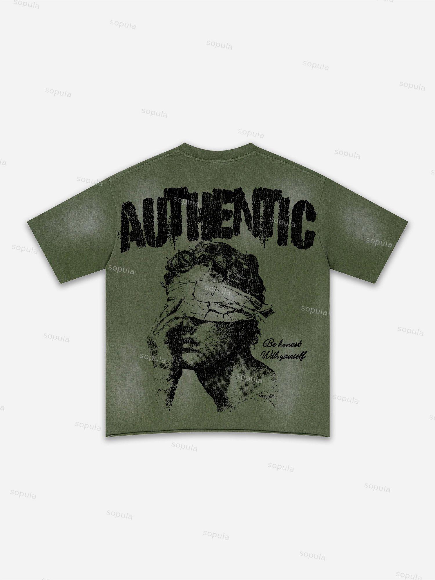 Lips Graphic Print Washed T-shirt Product Image
