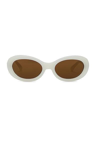 Dries Van Noten Oval Sunglasses in Ivory Product Image