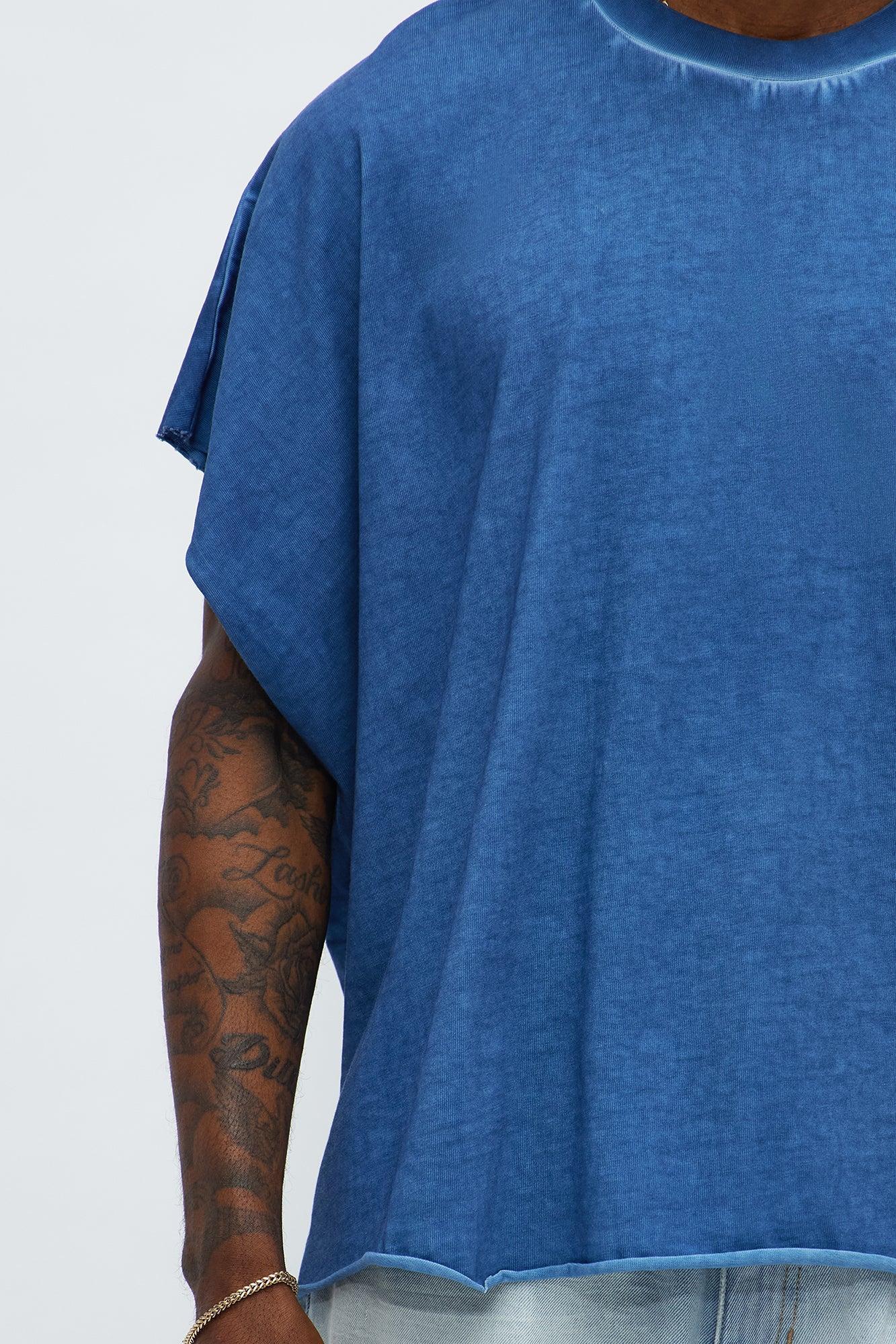 Oversized Float Heavy Jersey Muscle Tee - Navy Product Image