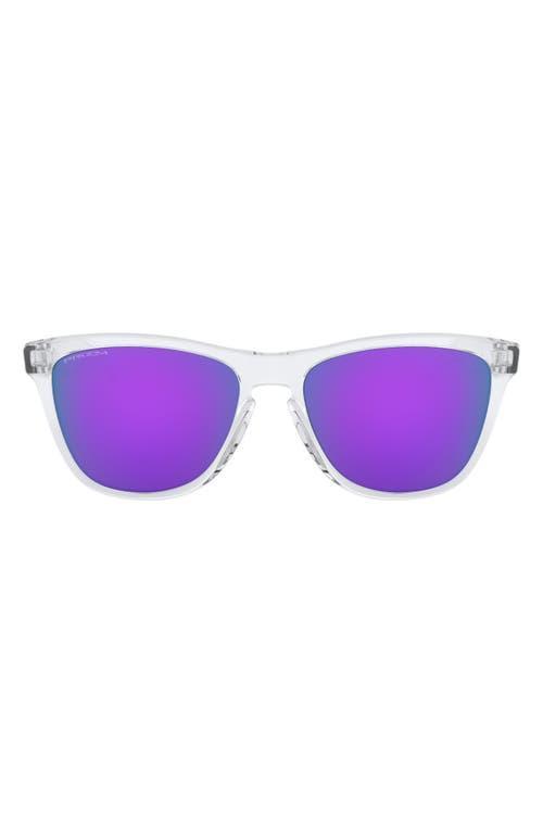 Oakley Unisex OO9013 Frogskins 55mm Square Sunglasses - Polished Clear/Prizm Violet Product Image