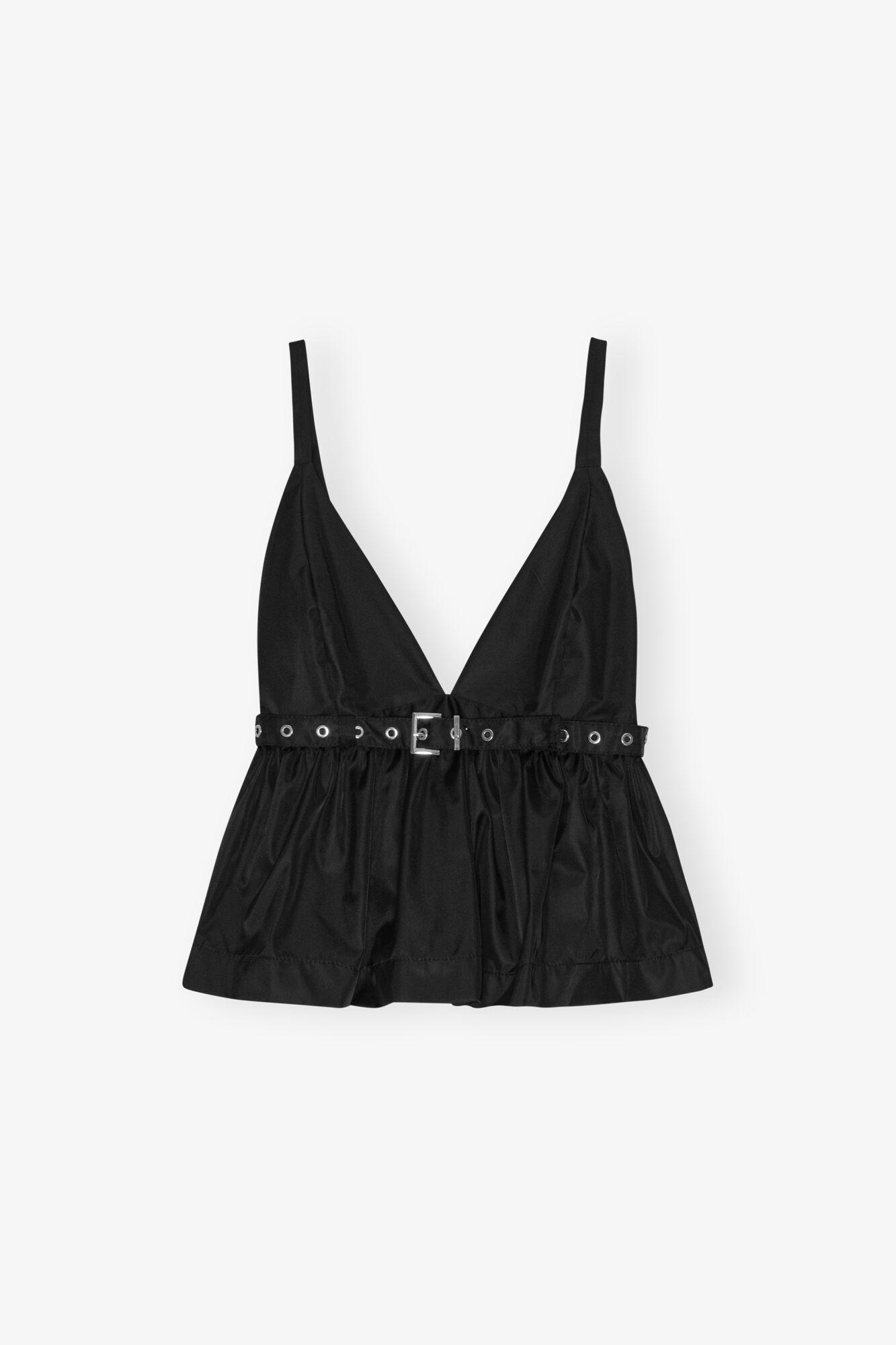 Black Duchesse Nylon Strap Top Product Image