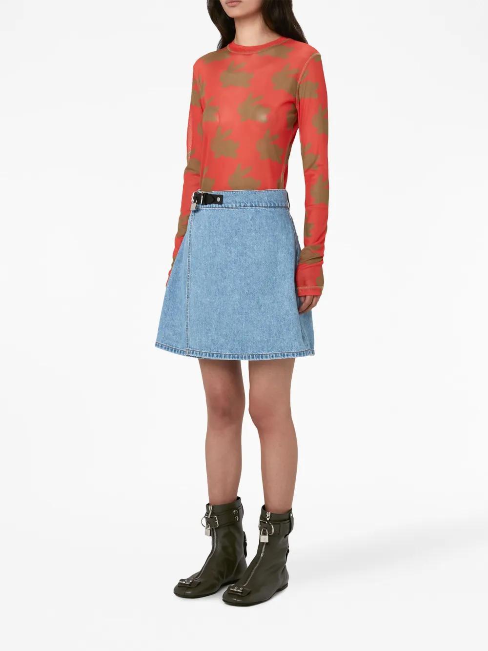 JW ANDERSON Padlock Mini Denim Skirt In Light Blue Product Image