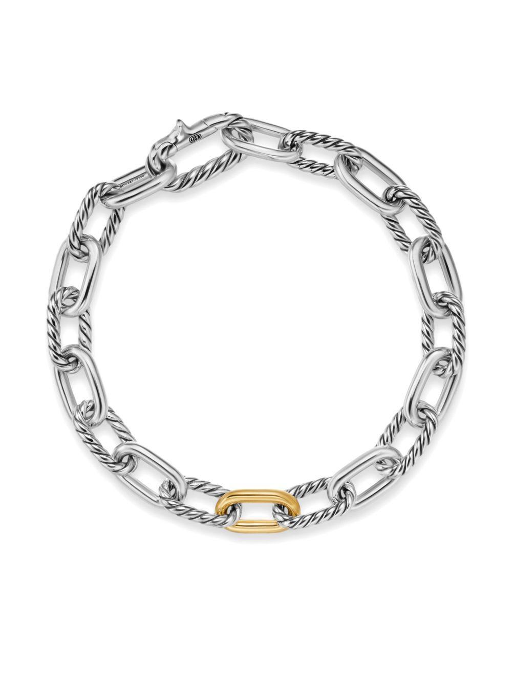 18kt yellow gold and sterling silver DY Madison® chain bracelet Product Image