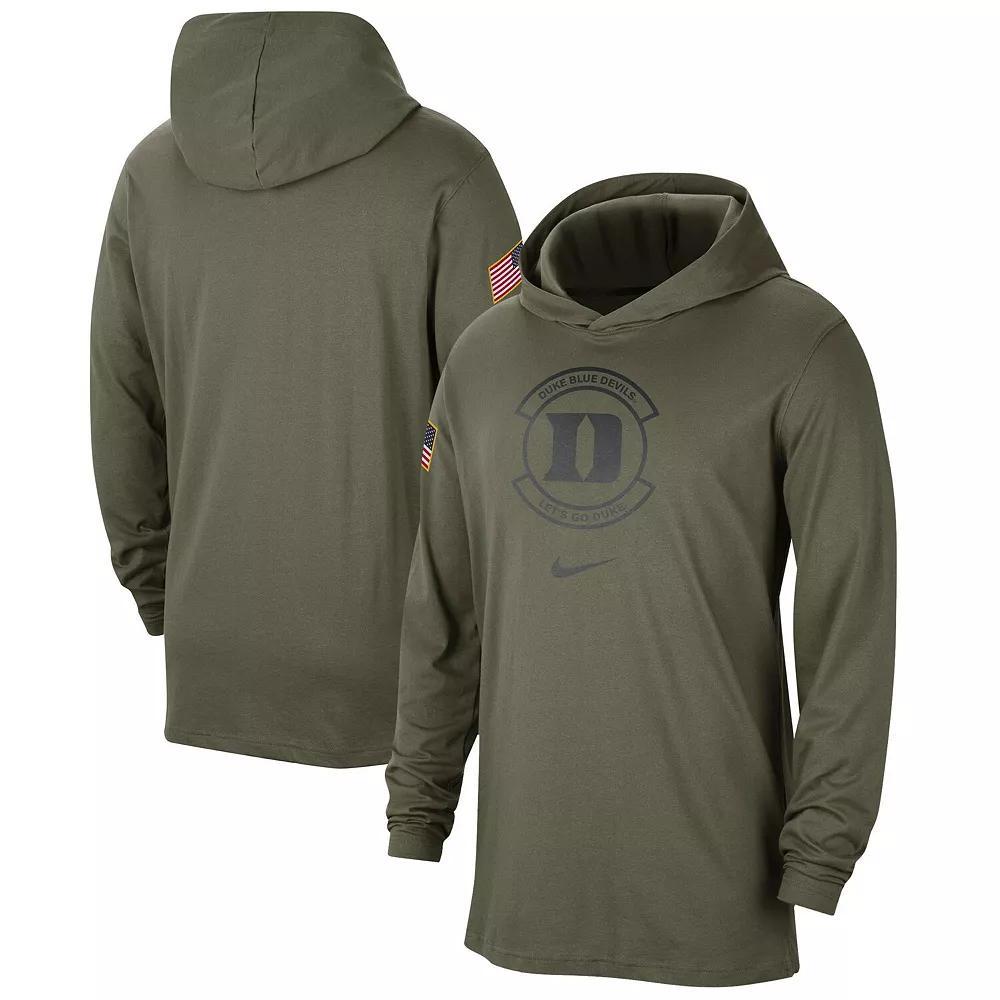 Men's Nike Olive Duke Blue Devils Military Pack Long Sleeve Hoodie T-Shirt, Size: Medium, Team Product Image