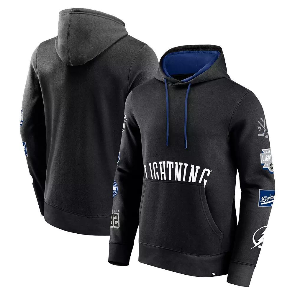 Men's Fanatics Branded Black Tampa Bay Lightning Wild Winner Fleece Pullover Hoodie, Size: 3XL, Lgh Black Product Image