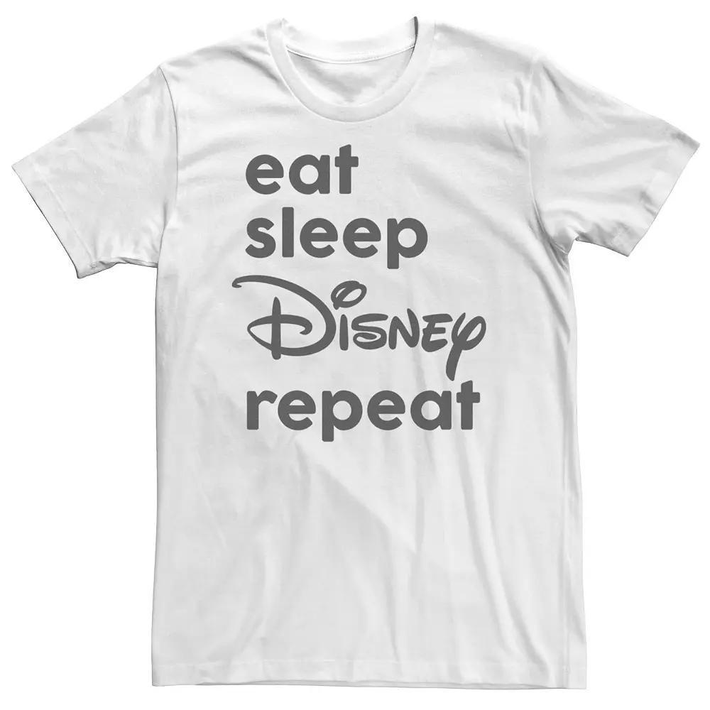 Big & Tall Disney Eat Sleep Disney Repeat Tee, Men's, Size: 3XL Tall, White Product Image
