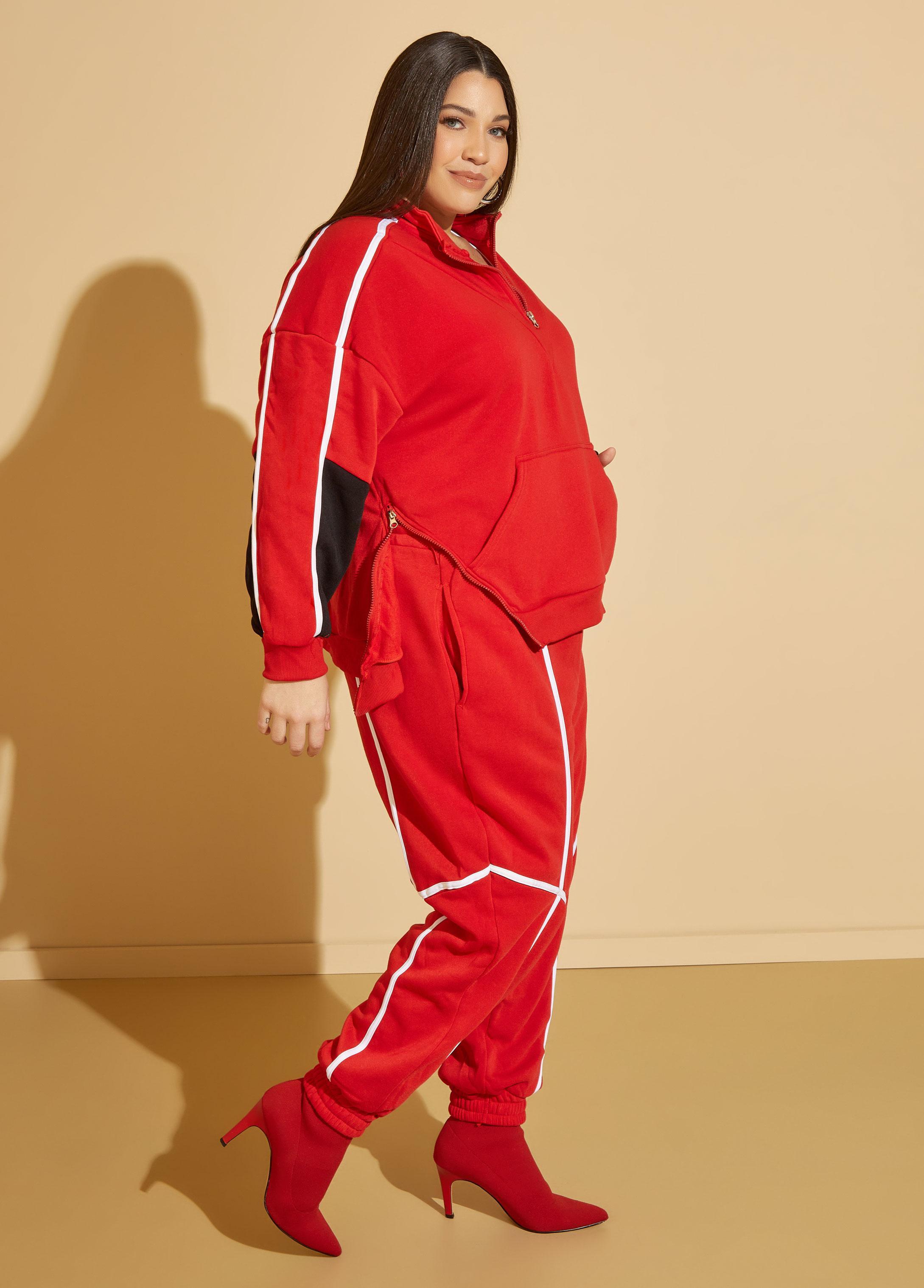 Zip Detailed Two Tone Pullover Product Image