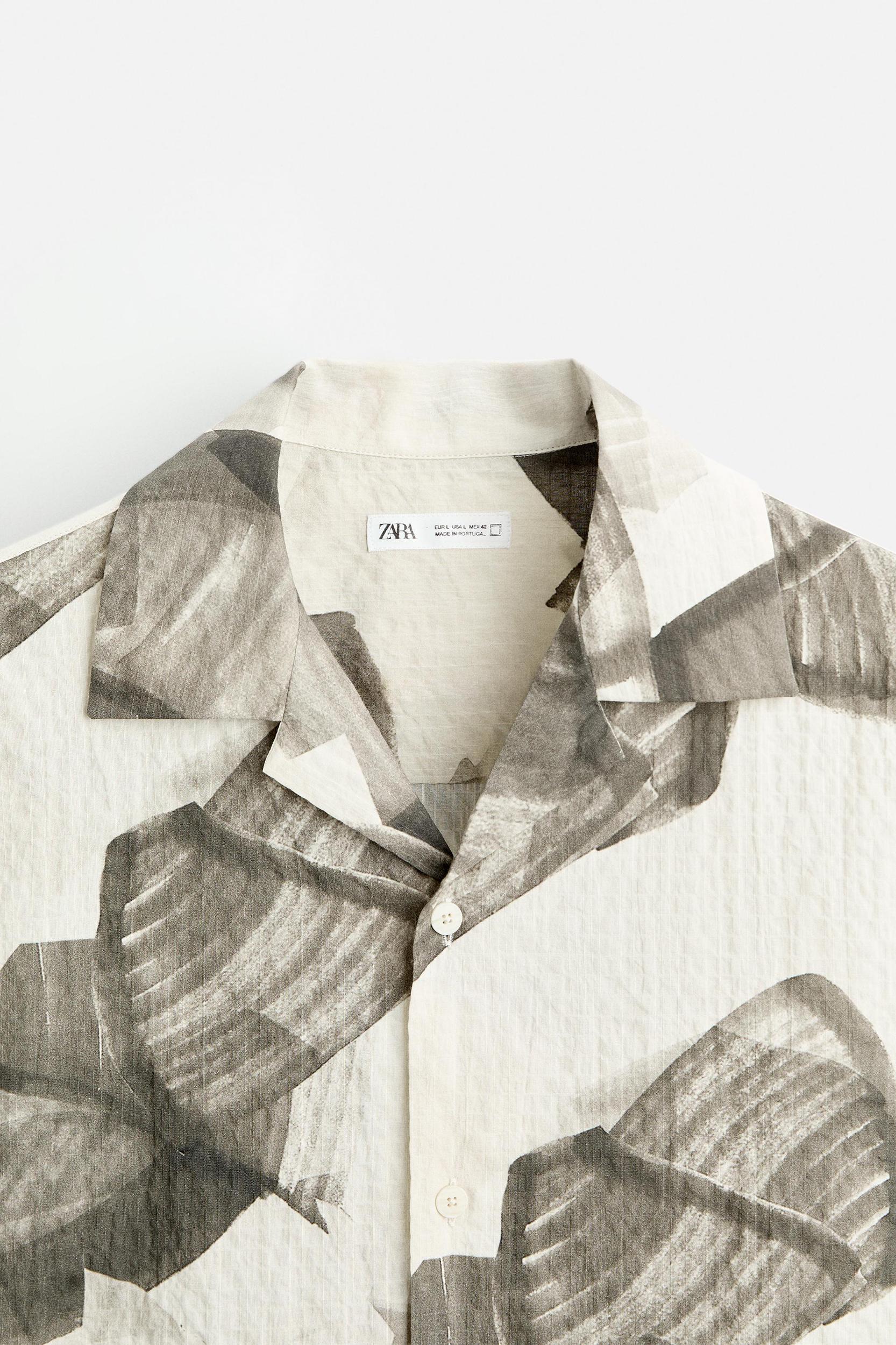 SEERSUCKER ABSTRACT PRINT SHIRT Product Image