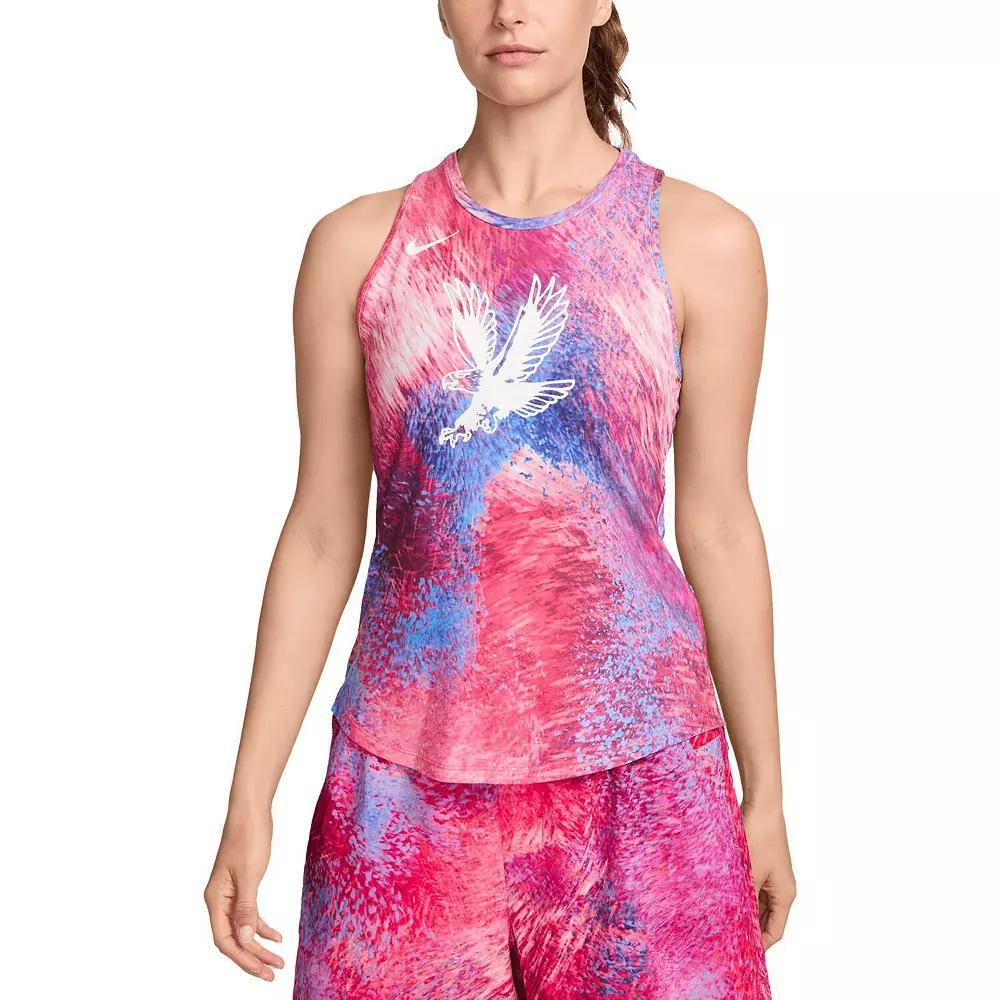 Women's Nike Red Team USA One Luxe Allover Print Tank Top, Size: Medium, Usa Red Product Image
