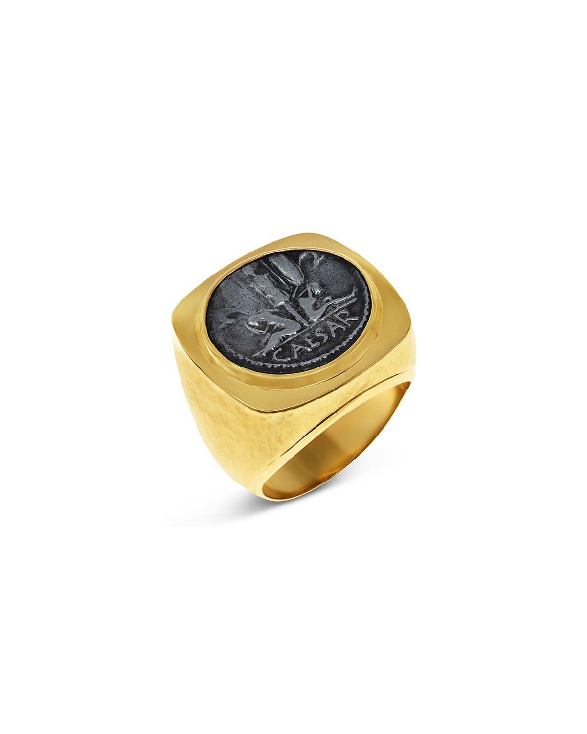 Mens Ancient Coin 18k Gold Ring Product Image
