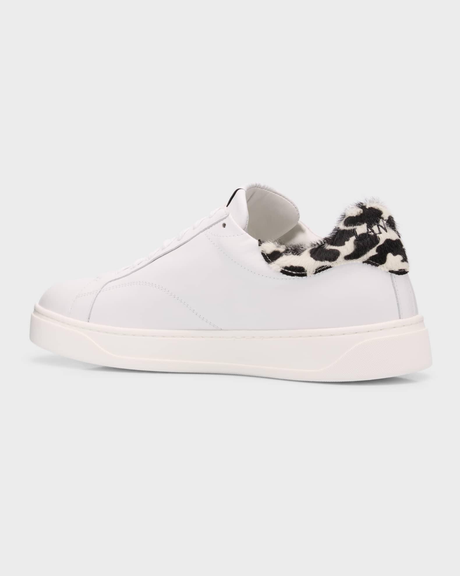 Men's DDB0 Leather and Calf Hair Low-Top Sneakers Product Image