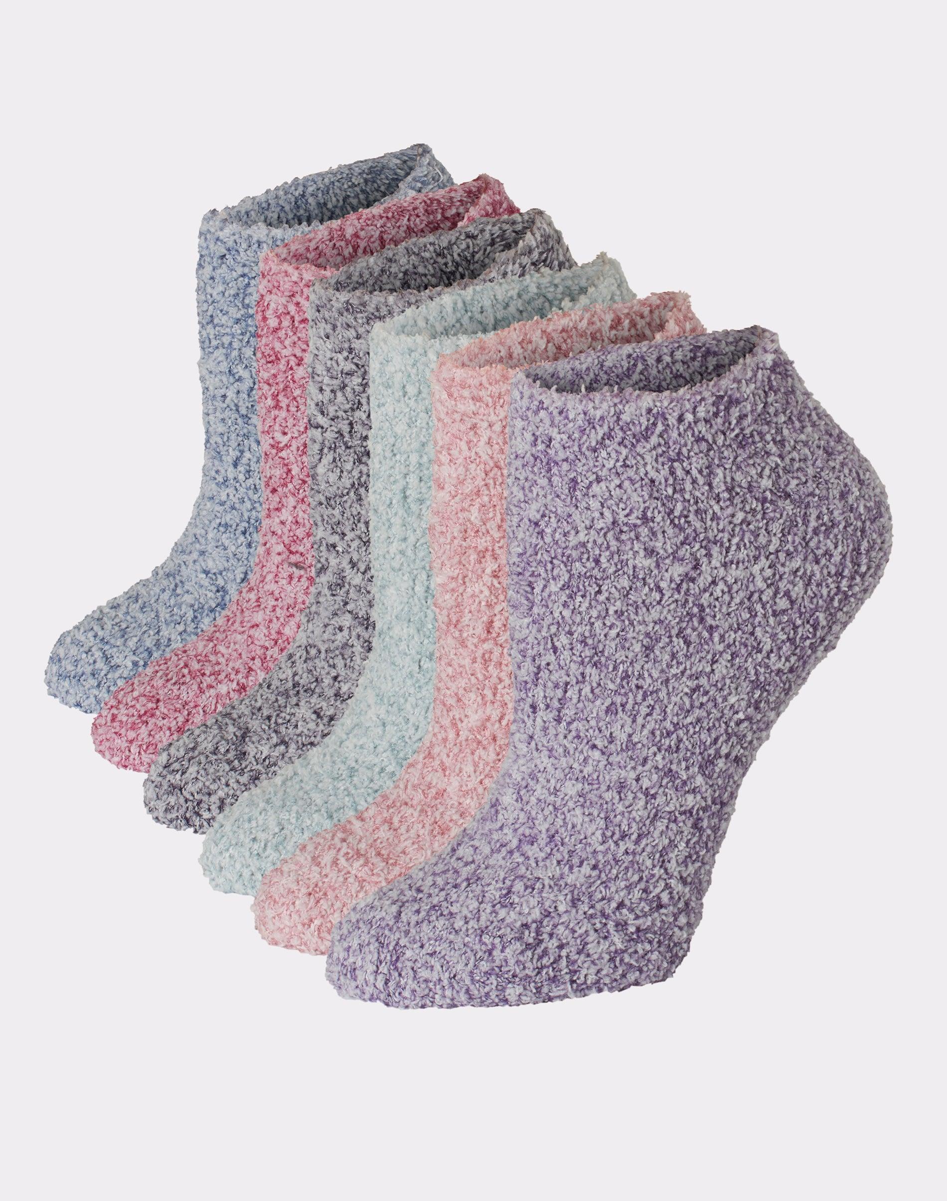 Hanes Womens Cozy No Show Socks. Assorted, 6-Pairs Or/Pur/Blue Stripes/Solid Asst 5-9 Product Image