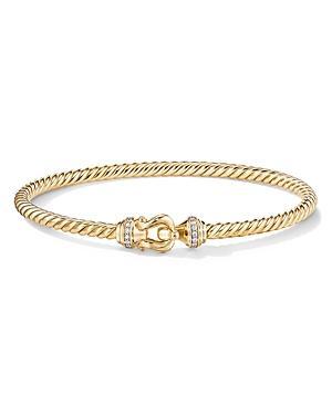 David Yurman Buckle Bracelet in 18K Yellow Gold with Diamonds, Medium Product Image
