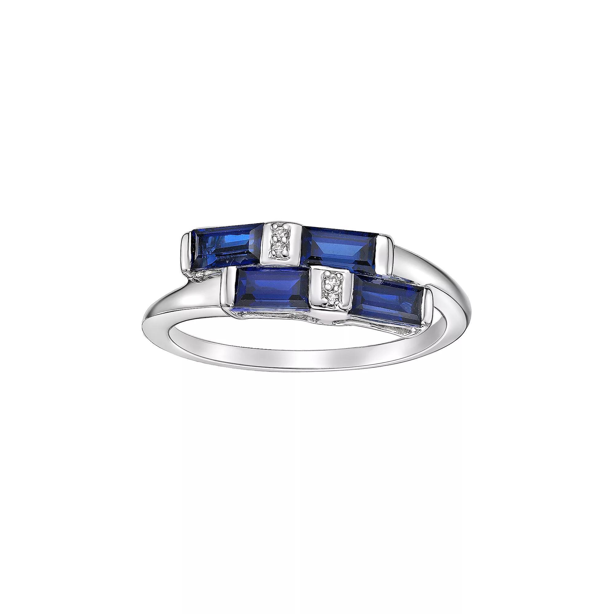 Gemminded Sterling Silver Lab-created Sapphire Ring, Womens Product Image
