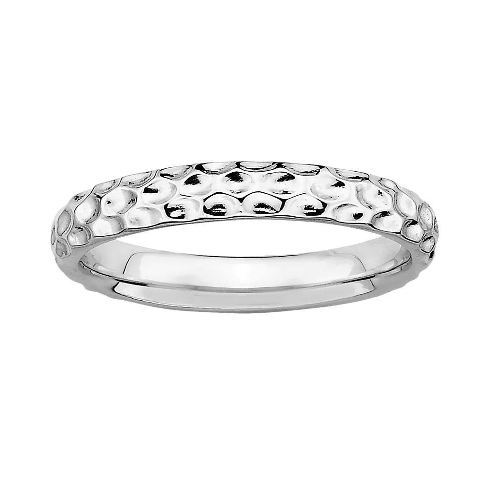 Stacks & Stones Sterling Silver Hammered Stack Ring, Women's, Size: 5 Product Image