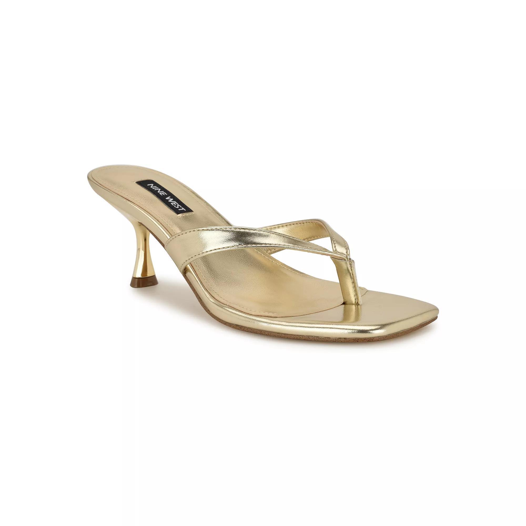 Nine West Andela Women's Square Toe Dress Sandals, Size: 10, Gold Product Image
