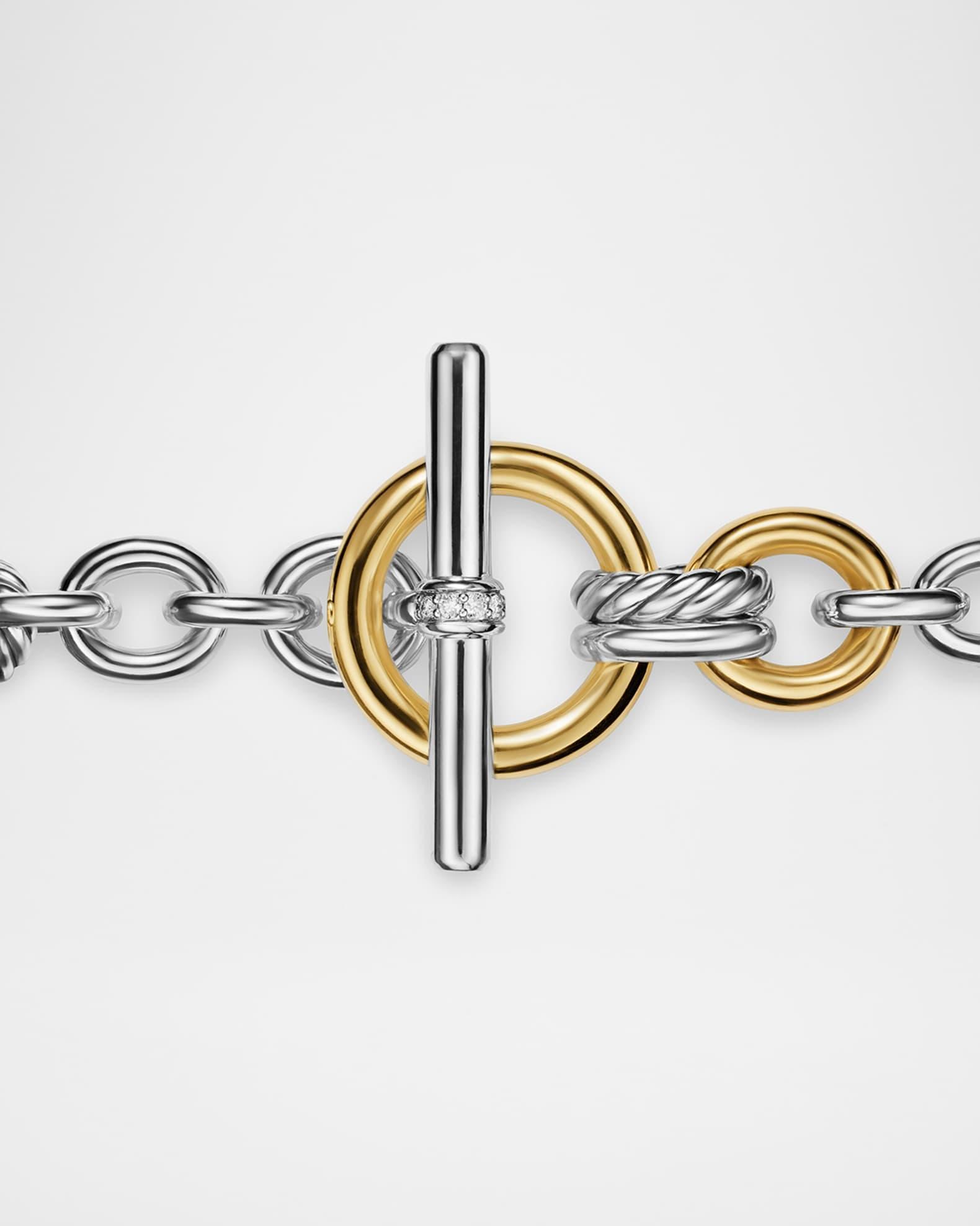 DY Mercer Single-Row Toggle Necklace with Diamonds and 18K Gold in Silver, 20mm Product Image