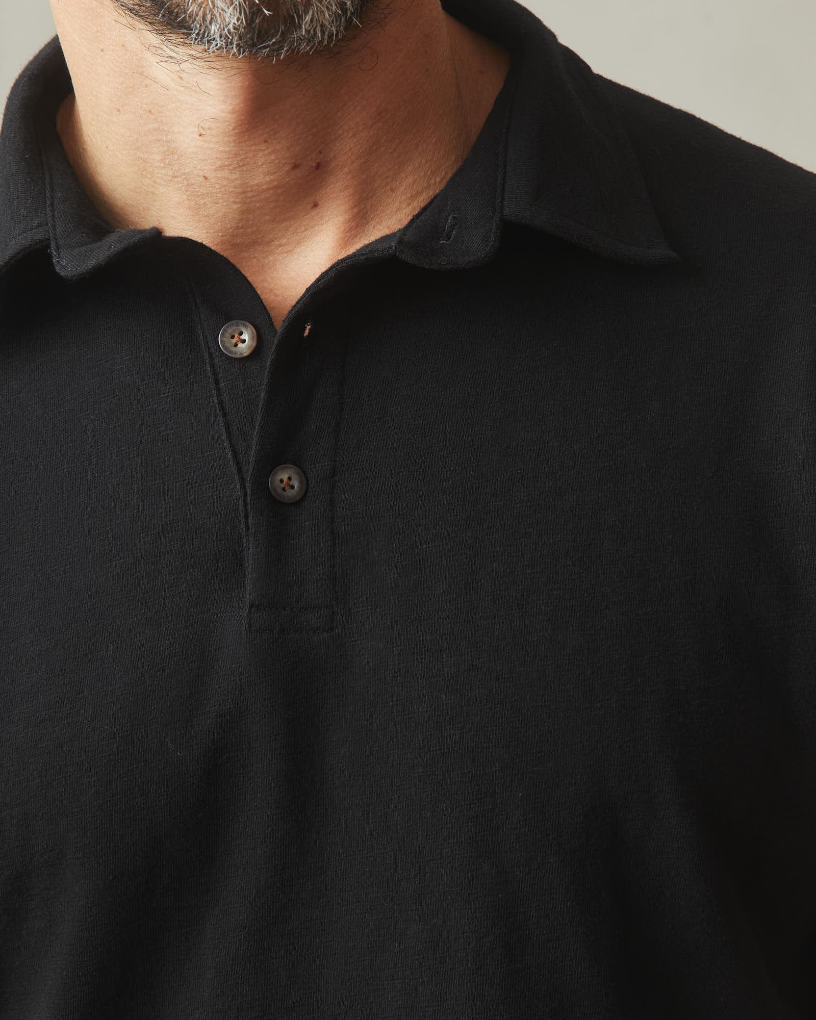 Men's Premium Slub Polo - Black Product Image