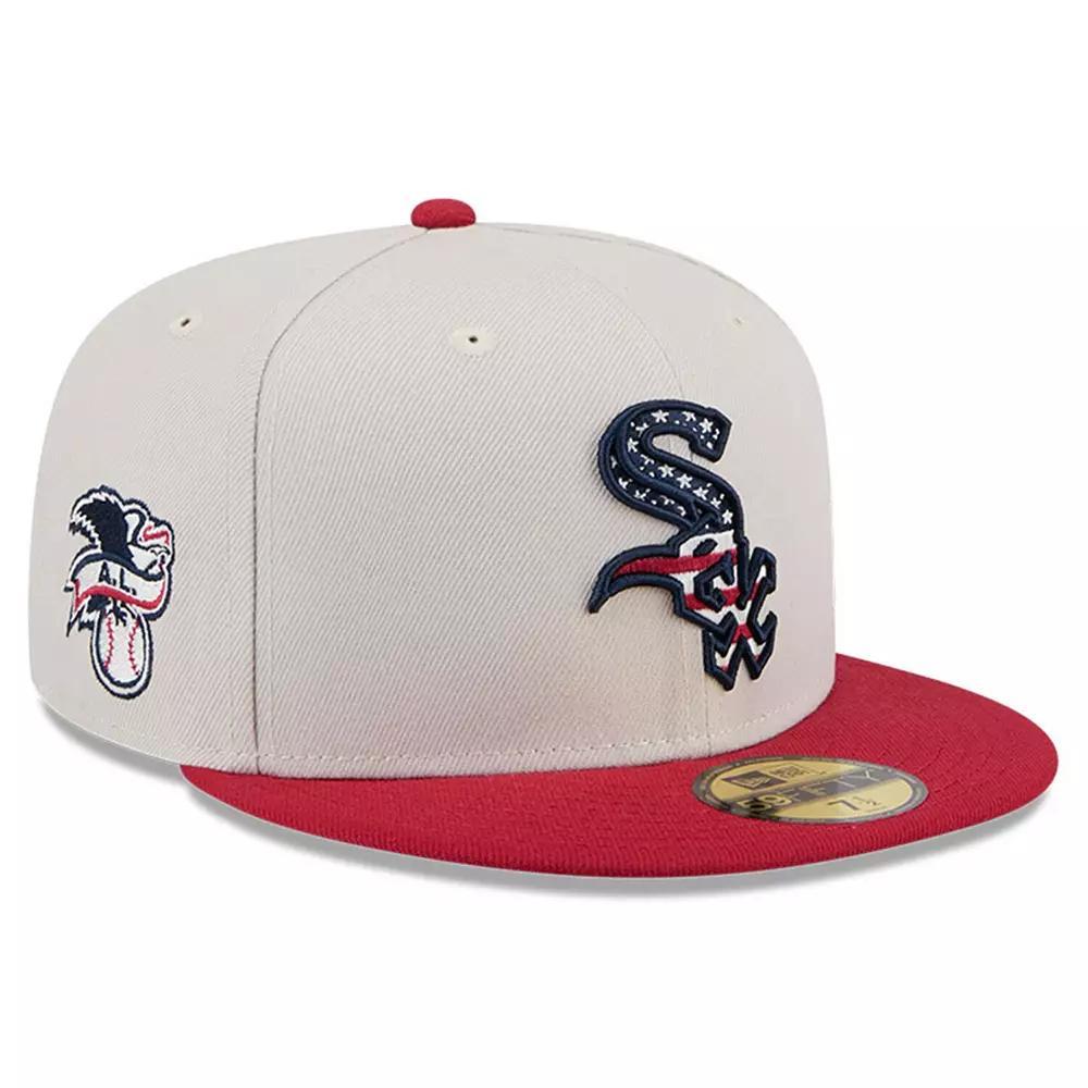 Men's New Era  Khaki/Red Chicago White Sox 2024 Fourth of July 59FIFTY Fitted Hat, Size: 7 1/4, Beig K Product Image