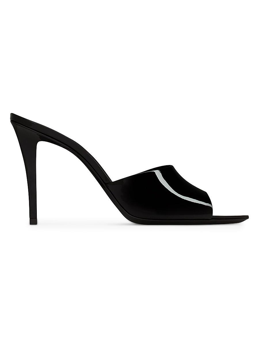 Saint Laurent Womens Romy Mules in Patent Leather Product Image