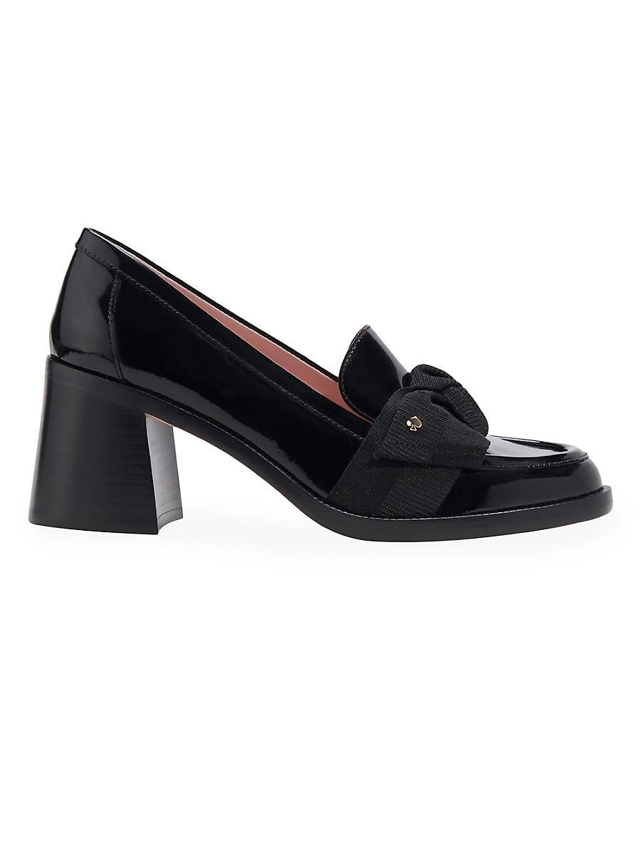 Womens Leandra 89MM Leather Block-Heel Loafers Product Image