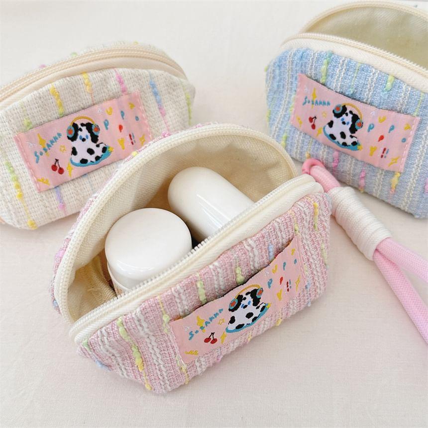 Striped Applique Make Up Pouch Product Image