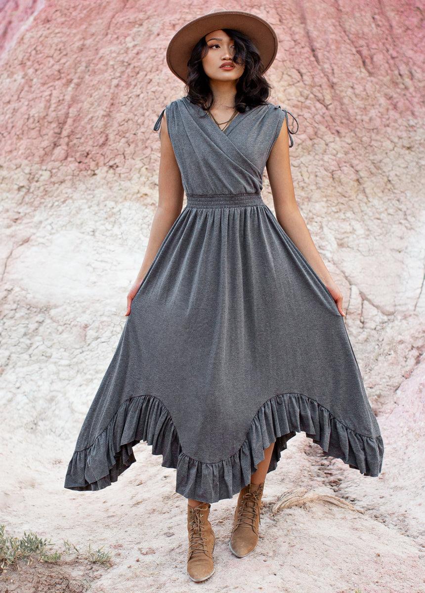 Giovanna Dress in Heather Charcoal Female Product Image
