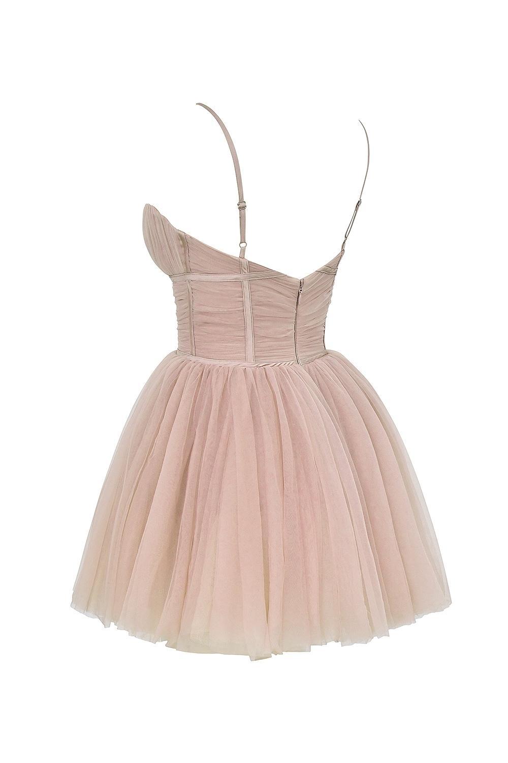 Princess French Rose Tulle Mini Dress Product Image