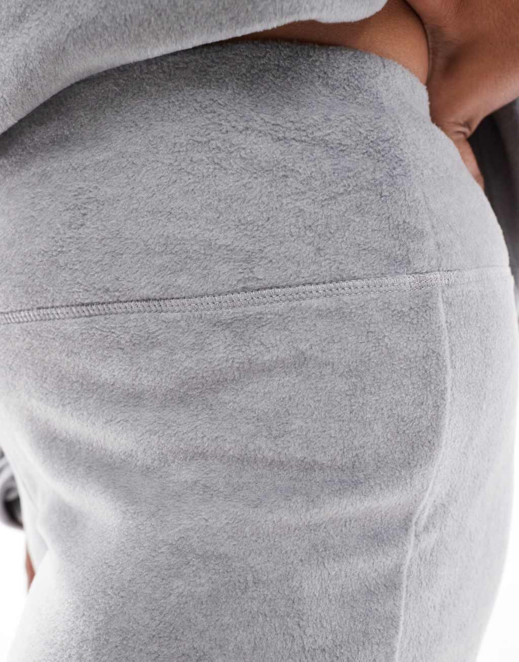 ASOS DESIGN Curve lounge mix & match fleece leggings in light gray Product Image