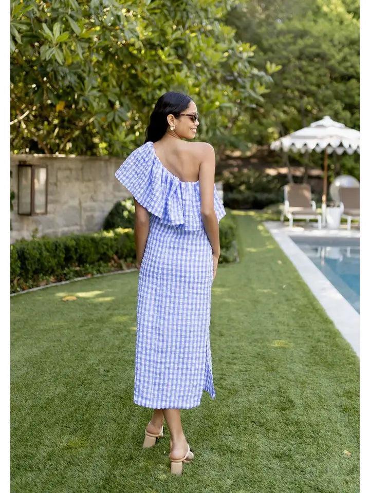 Sutton Gingham Cornflower Dress Product Image