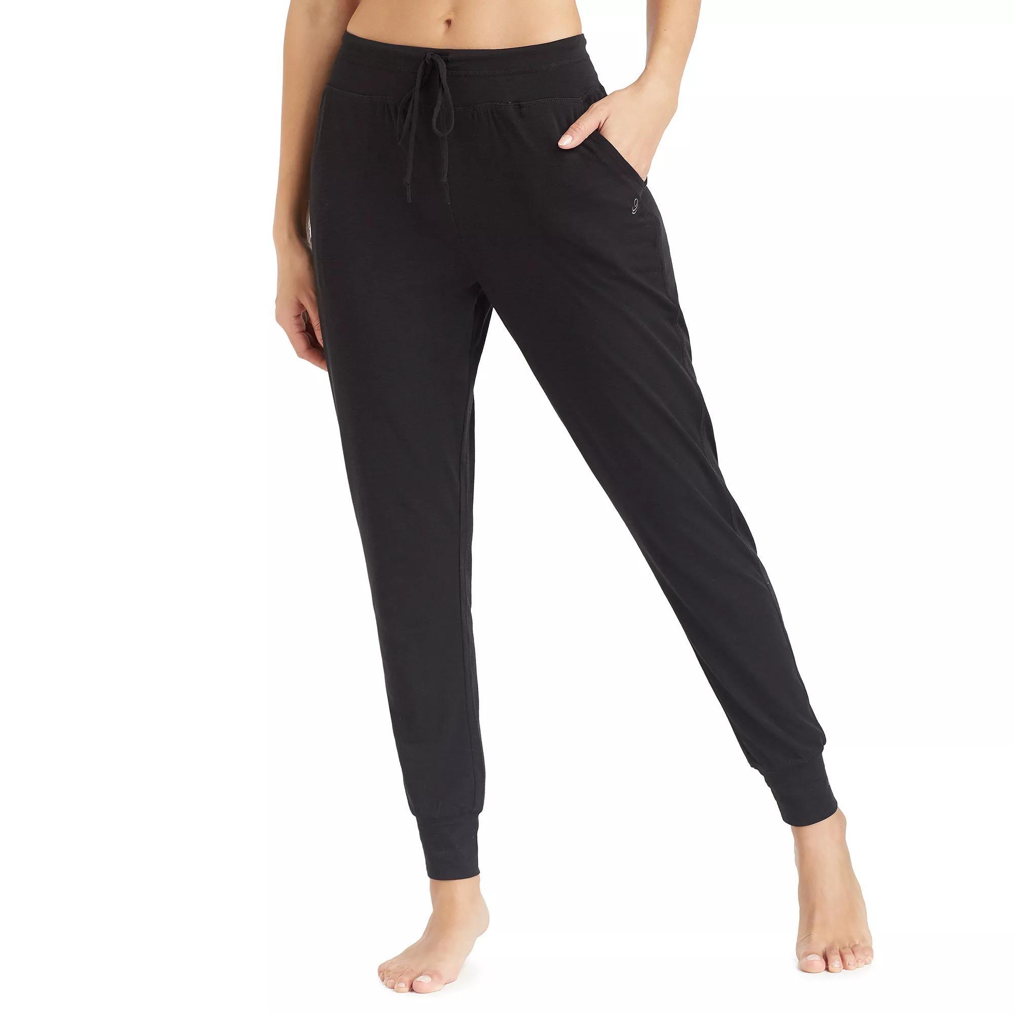 Women's Cuddl Duds® Pajamas: Essential Banded Bottom Sleep Pants, Size: Small, Black Product Image