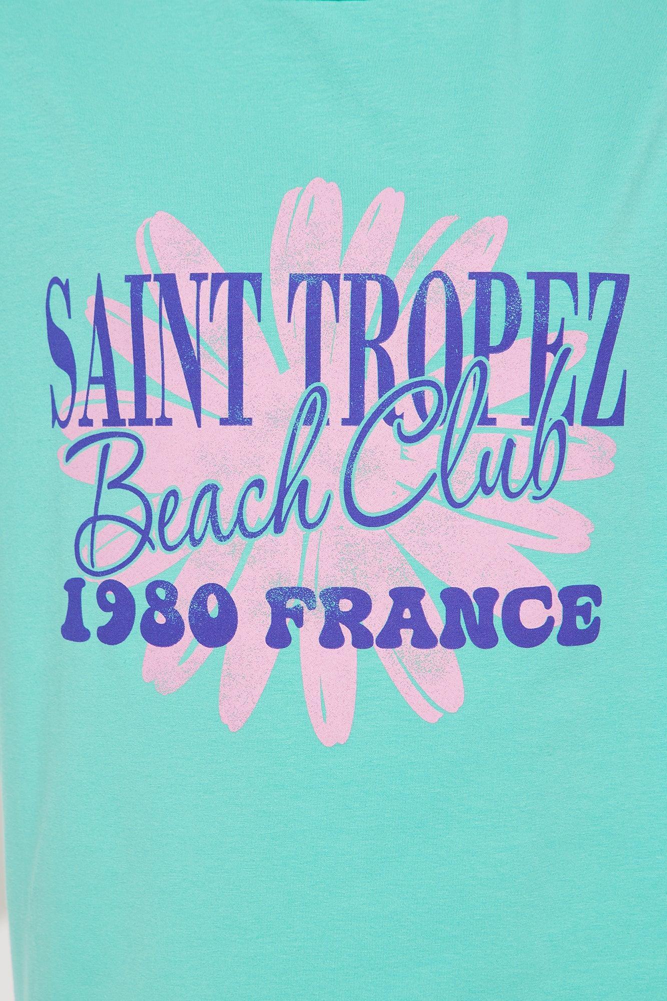 St. Tropez Beach Club Oversize  Short Set - Mint Product Image