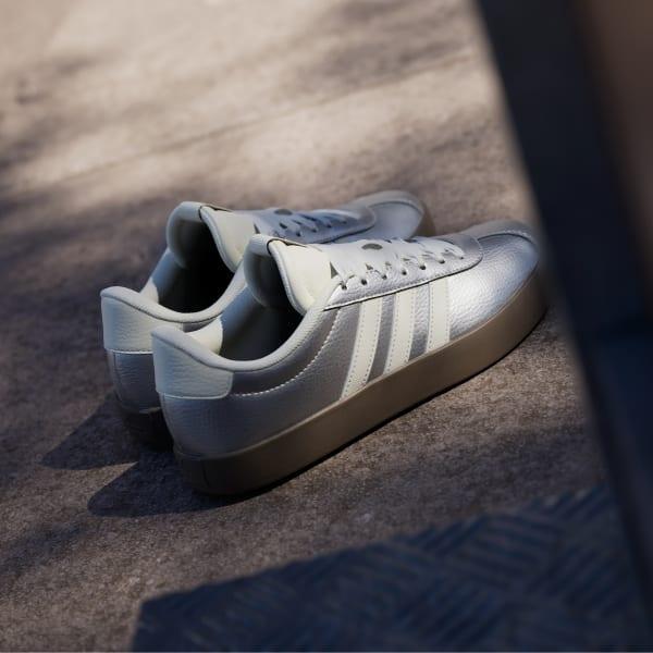 adidas VL Court 3.0 Shoes Silver Metallic M 8 / W 9 Unisex Product Image