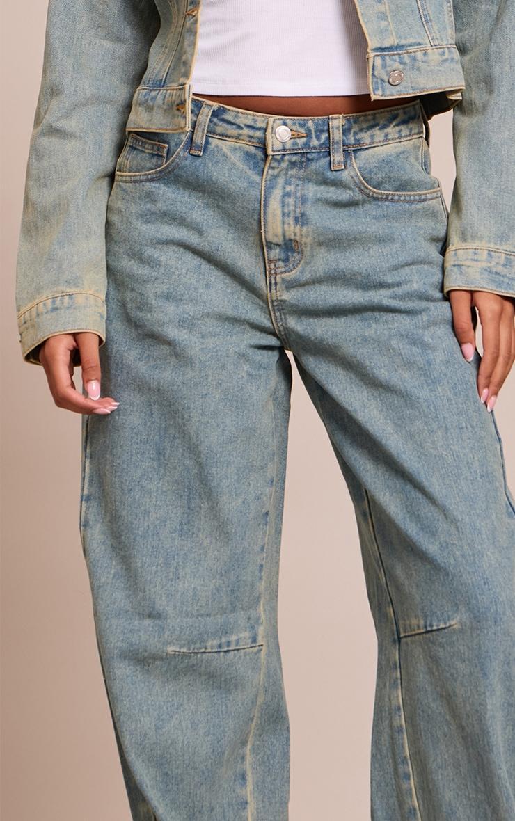 Tall Vintage Seam Detail Low Rise Barrel Jeans Product Image