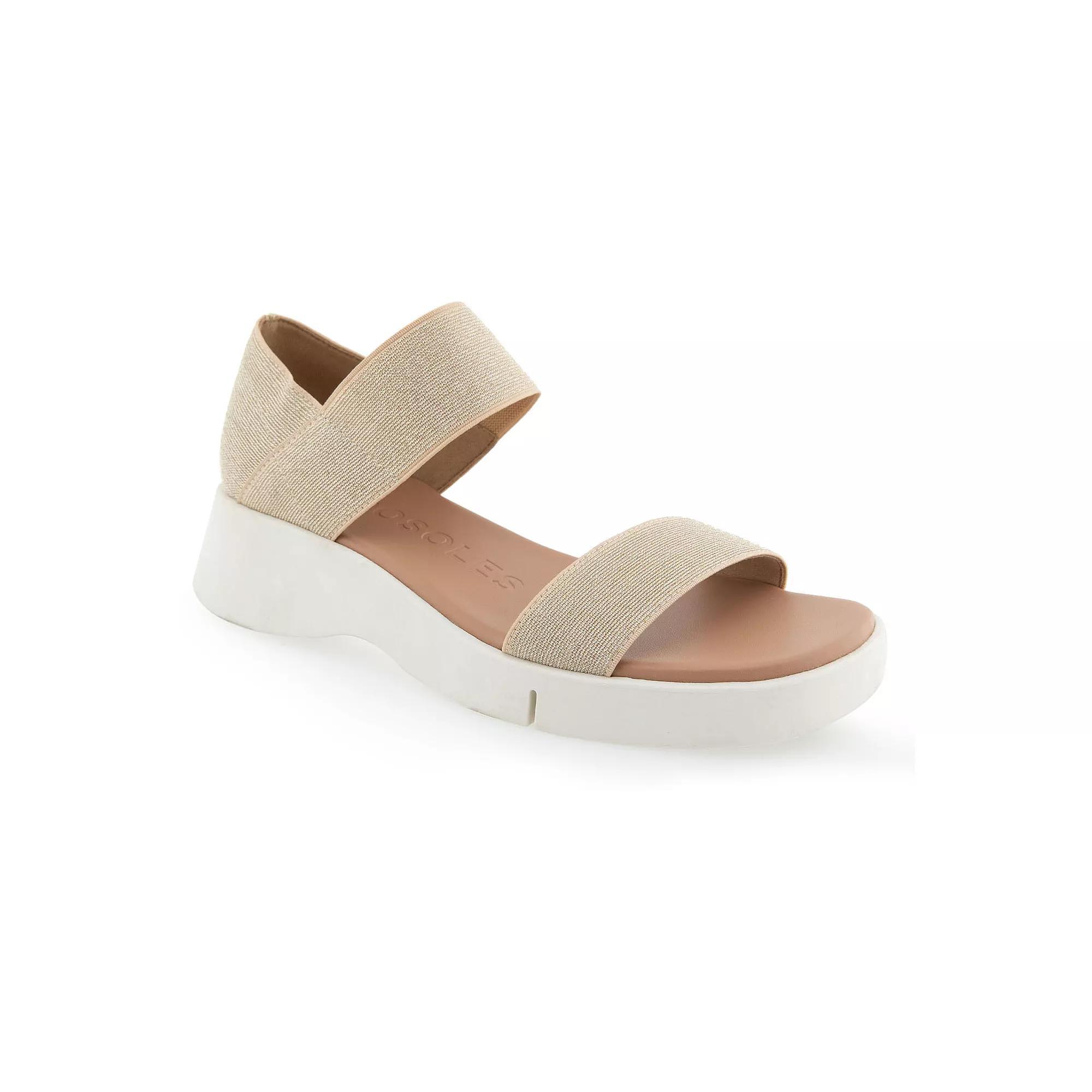 Aerosoles Freedom Women's Flat Sandals, Size: 6, Soft Gold Elastic Product Image