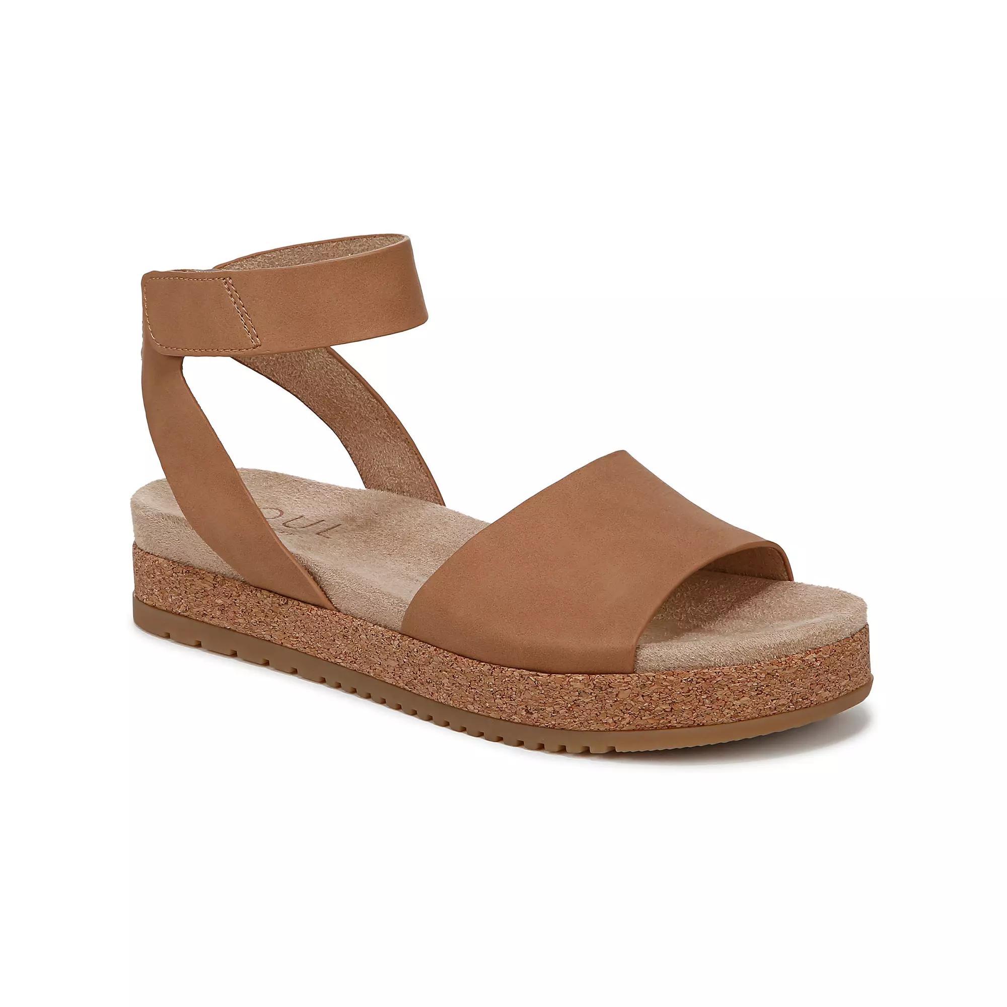 SOUL Naturalizer Deara Women's Ankle Strap Platform Sandals, Size: 7.5, Cookie Dough Product Image