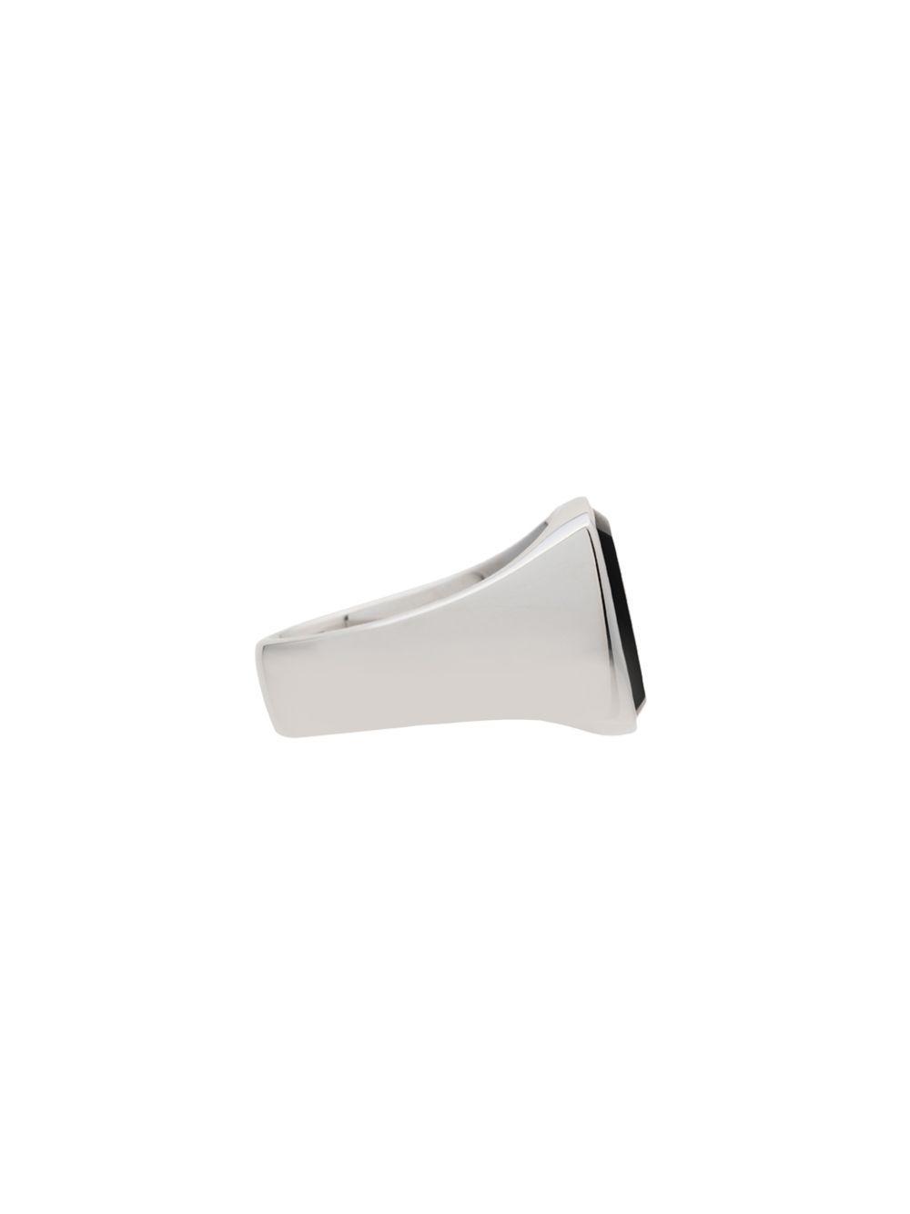 Cushion onyx sterling silver signet ring Product Image
