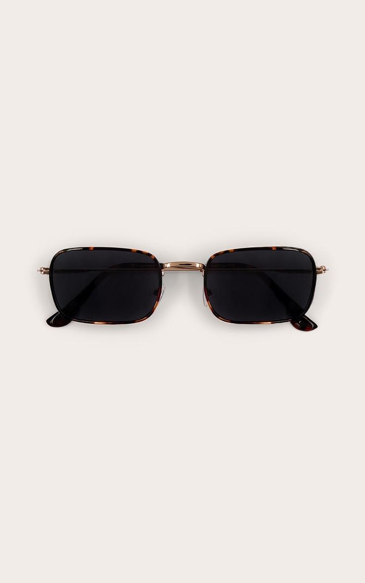 Tortoiseshell Metal Frame Square Sunglasses Product Image