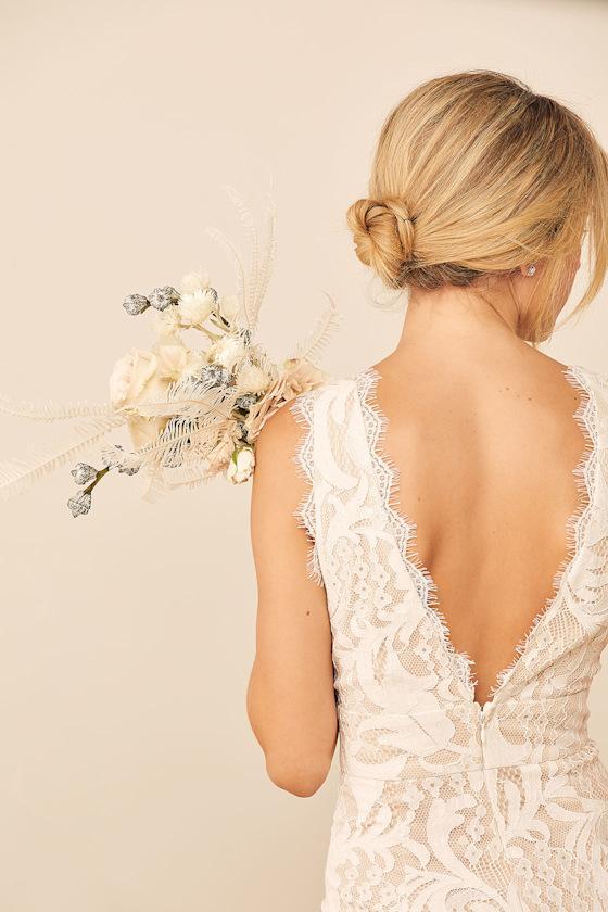 Enamored With You White Lace Wide-Leg Jumpsuit Product Image