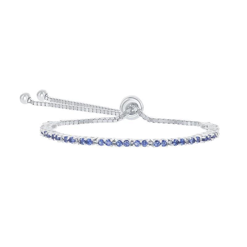 Sterling Silver 2mm Birthstone Bracelet, Women's, Size: 8", March Product Image