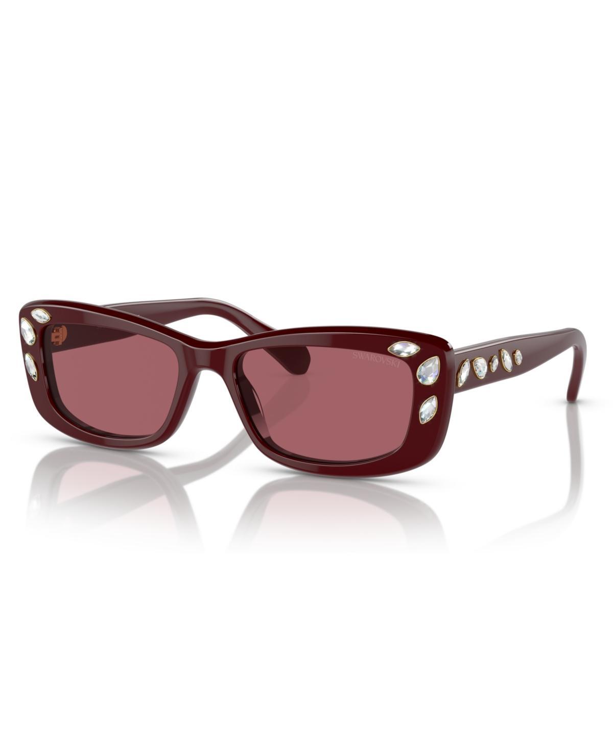 Swarovski SK6008 54mm Crystal Tortoise Rectangle Statement Sunglasses Product Image