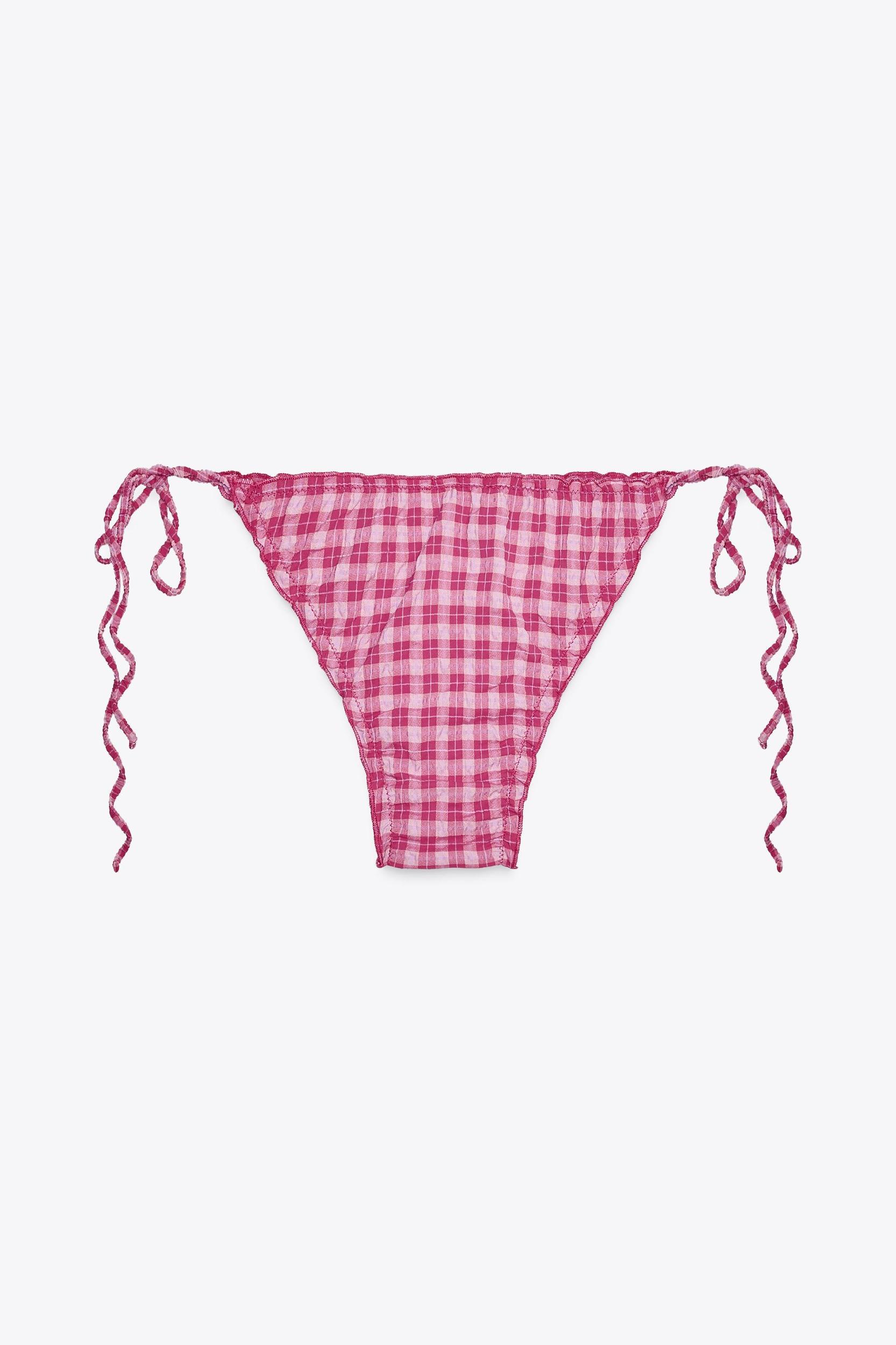 CHECKERED TRIANGLE BIKINI TOP Product Image