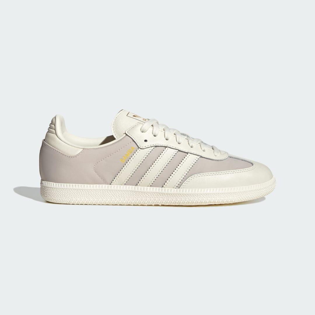 Mens adidas Samba OG Athletic Shoe Off White / Collegiate Green Product Image