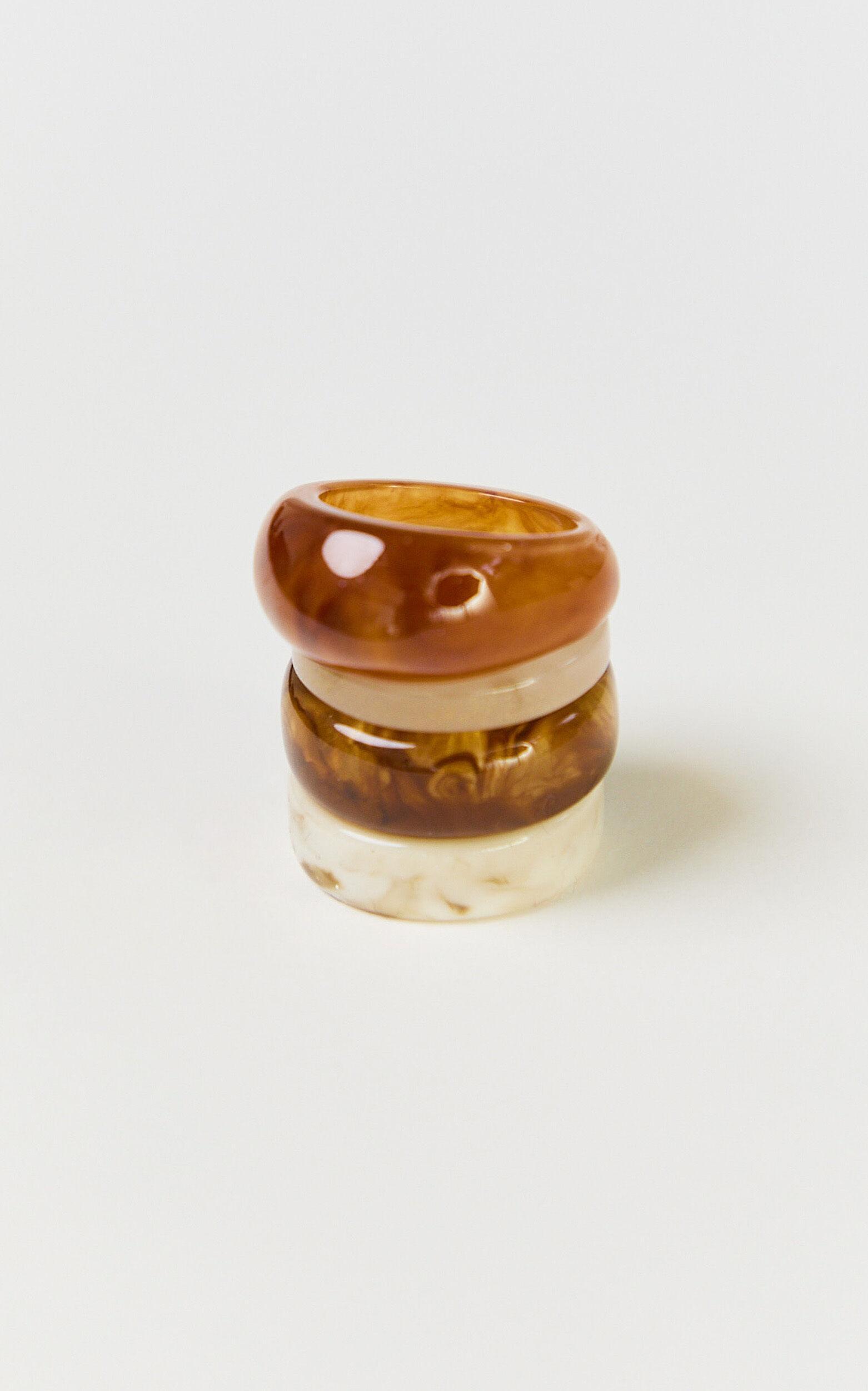 Serena Rings - 4 Pack Resin Rings in Multi Product Image