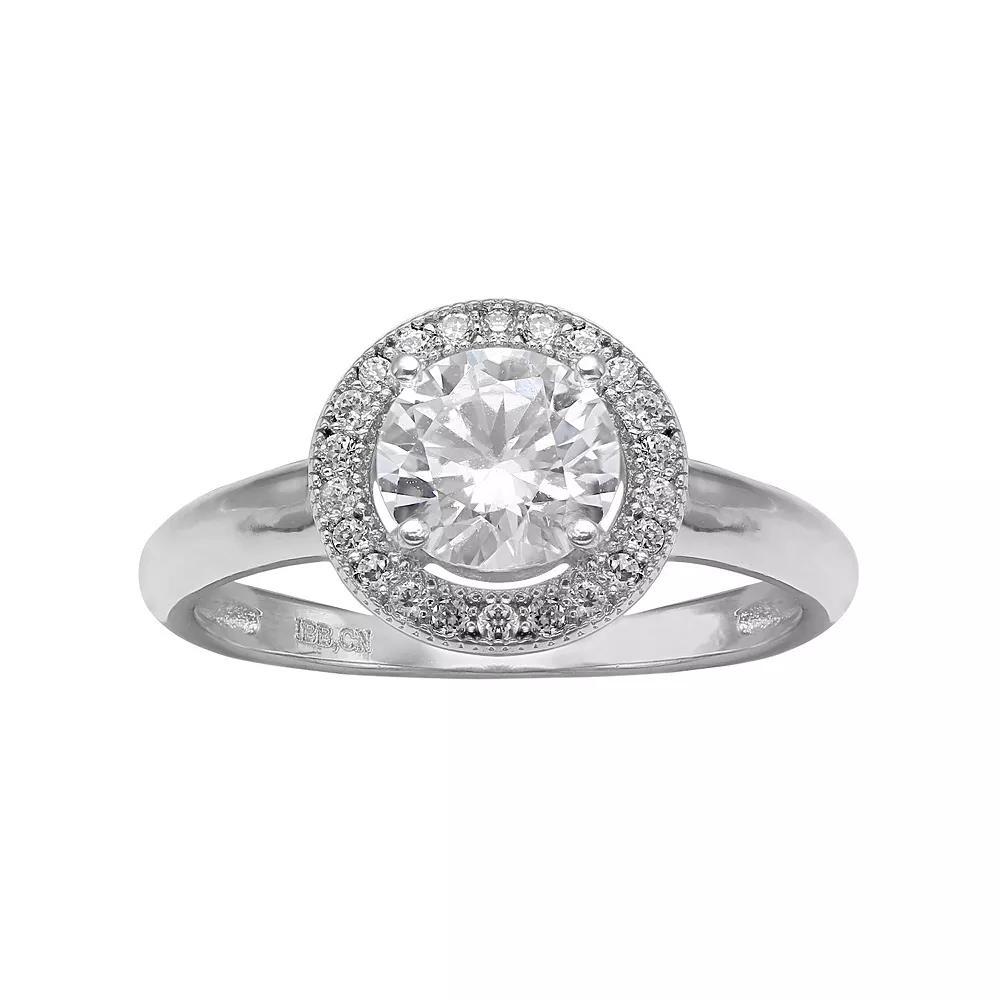 PRIMROSE Sterling Silver Cubic Zirconia Halo Ring, Women's, Size: 9, Grey Product Image